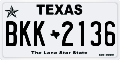 TX license plate BKK2136