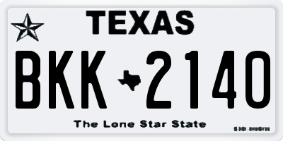 TX license plate BKK2140