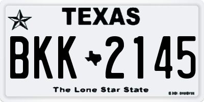 TX license plate BKK2145