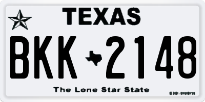 TX license plate BKK2148