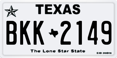 TX license plate BKK2149