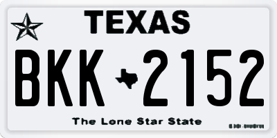 TX license plate BKK2152