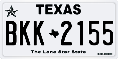 TX license plate BKK2155