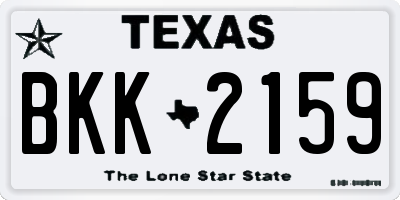 TX license plate BKK2159