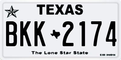 TX license plate BKK2174