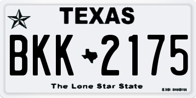 TX license plate BKK2175