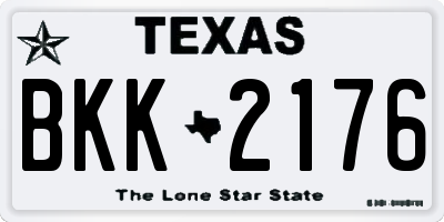 TX license plate BKK2176