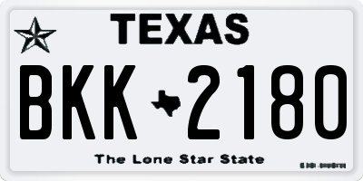 TX license plate BKK2180