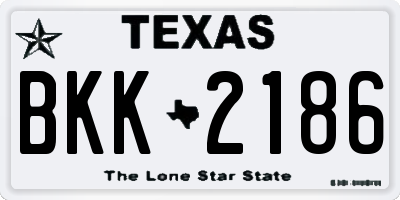 TX license plate BKK2186