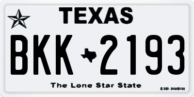 TX license plate BKK2193
