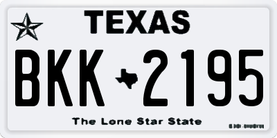 TX license plate BKK2195