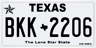 TX license plate BKK2206
