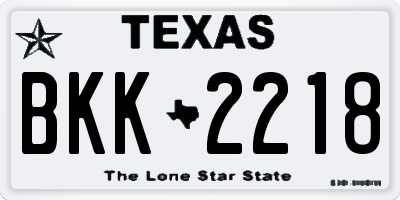 TX license plate BKK2218