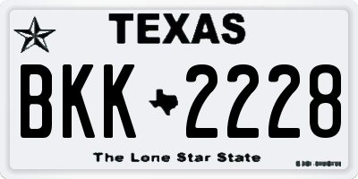 TX license plate BKK2228