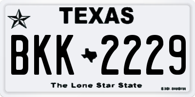 TX license plate BKK2229