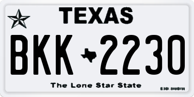 TX license plate BKK2230