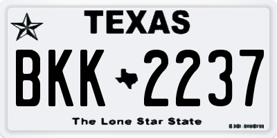 TX license plate BKK2237