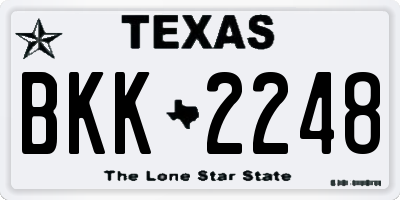TX license plate BKK2248