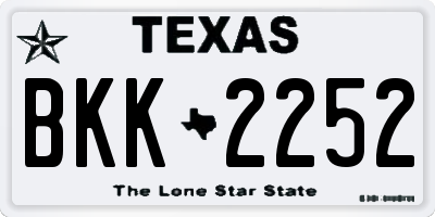 TX license plate BKK2252