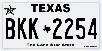 TX license plate BKK2254