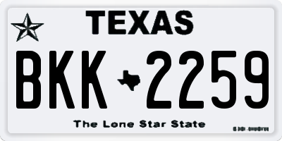 TX license plate BKK2259