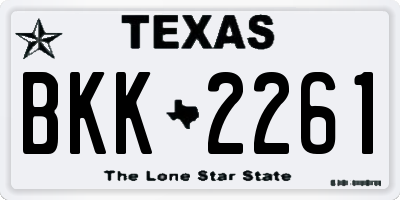 TX license plate BKK2261