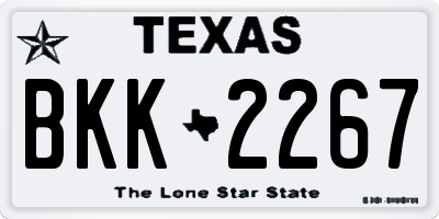 TX license plate BKK2267