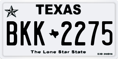 TX license plate BKK2275