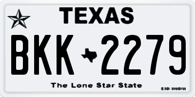 TX license plate BKK2279