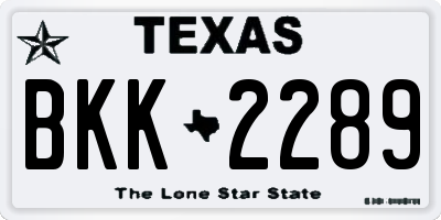 TX license plate BKK2289