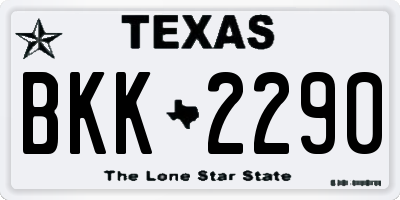 TX license plate BKK2290
