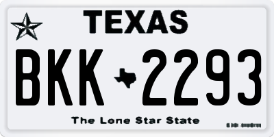 TX license plate BKK2293