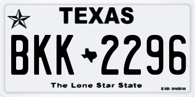 TX license plate BKK2296
