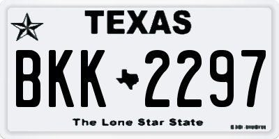 TX license plate BKK2297