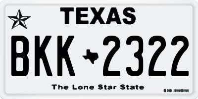 TX license plate BKK2322