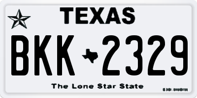 TX license plate BKK2329