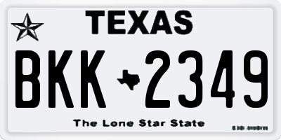 TX license plate BKK2349