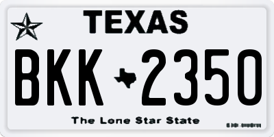 TX license plate BKK2350
