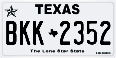 TX license plate BKK2352