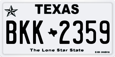 TX license plate BKK2359