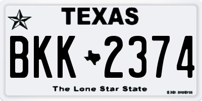 TX license plate BKK2374