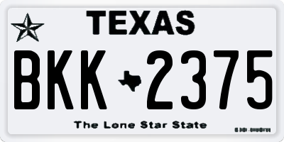 TX license plate BKK2375