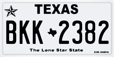 TX license plate BKK2382