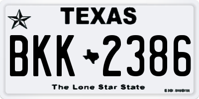 TX license plate BKK2386