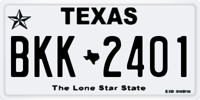 TX license plate BKK2401