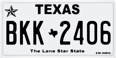 TX license plate BKK2406