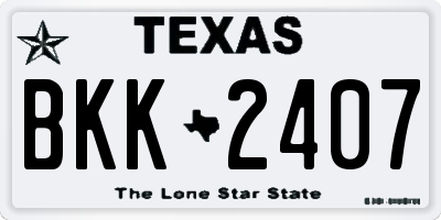 TX license plate BKK2407