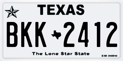 TX license plate BKK2412