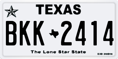 TX license plate BKK2414