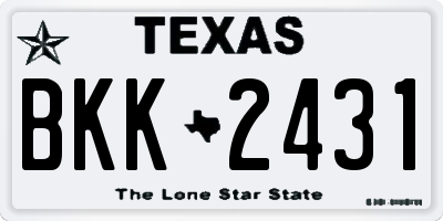 TX license plate BKK2431